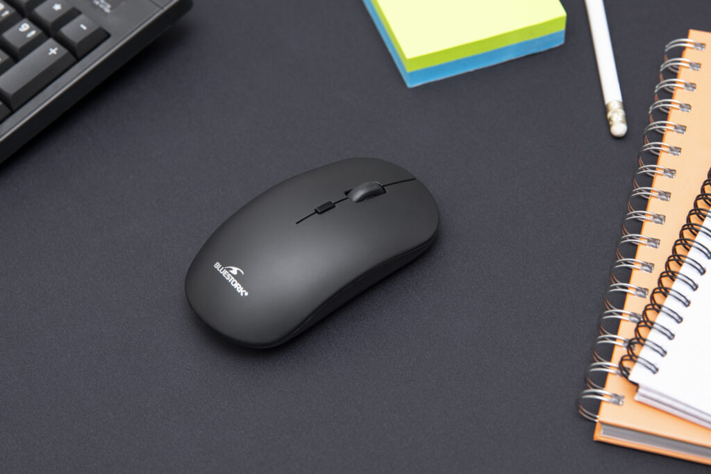Bluestork - Souris sans Fil Rechargeable - Souris Bluetooth Ultra Fine - Souris sans Fil Clic Silencieux Et Ambidextre, Connexion Bluetooth Et Nano Récepteur USB - Souris Bluetooth 3200 Dpi - Pc/Mac