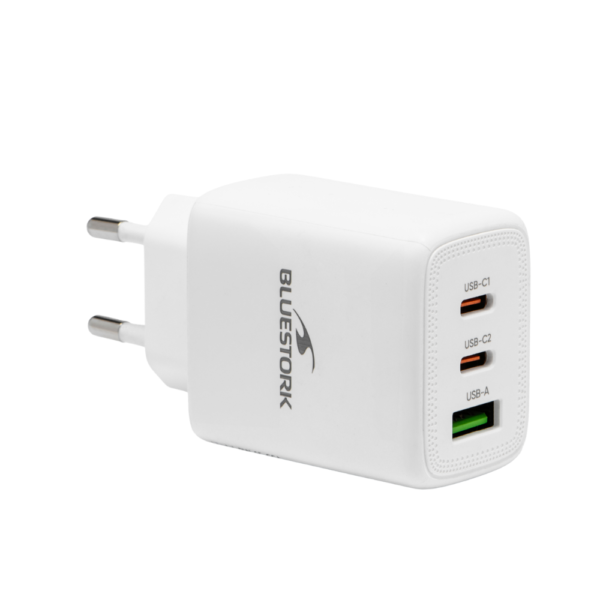 65 W COMPACT CHARGER Double USB-C / USB-A BLANC